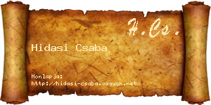 Hidasi Csaba névjegykártya