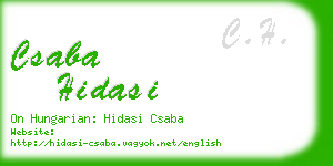 csaba hidasi business card